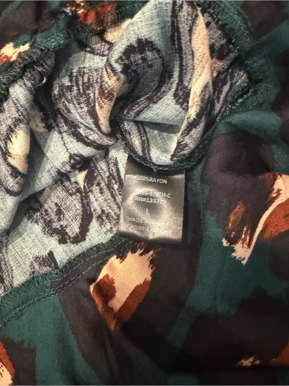 Karlie Teal Leopard-Print Button Front Peplum Blouse - Picture 8 of 10